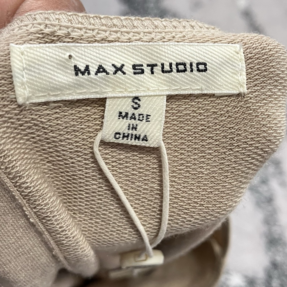 Max Studio Wide Leg Jumpsuit Size Small NWT Beige Sleeveless Tie Waist Minimal - Picture 10 of 15